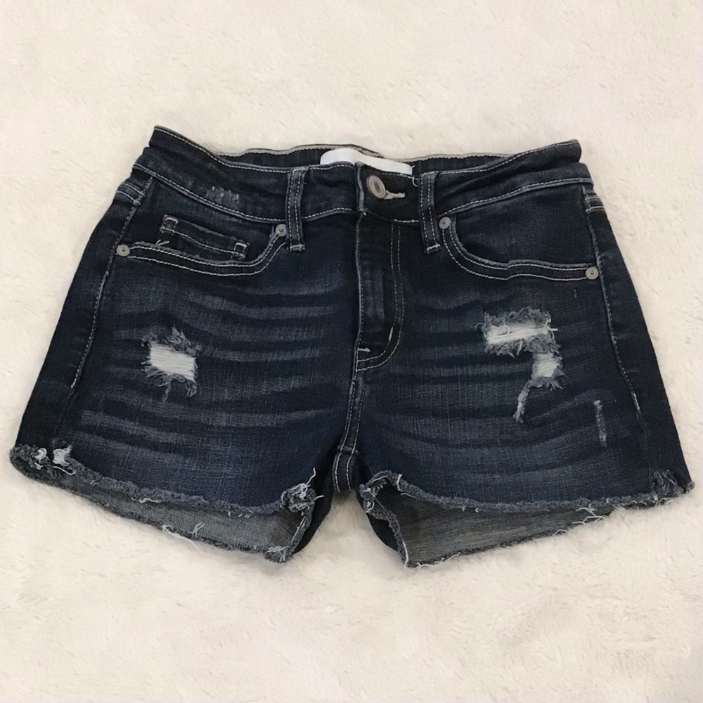 KanCan 3 (25) Distressed Denim Women’s Jeans Shorts Stretchy Cutoffs KC8373D